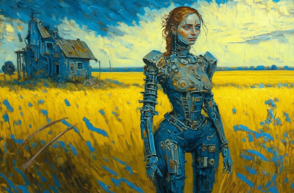 What is Dalle-E - Example of a cyberpunk with the style of Vincent van Gogh on www.fintechstartuppartners - 4